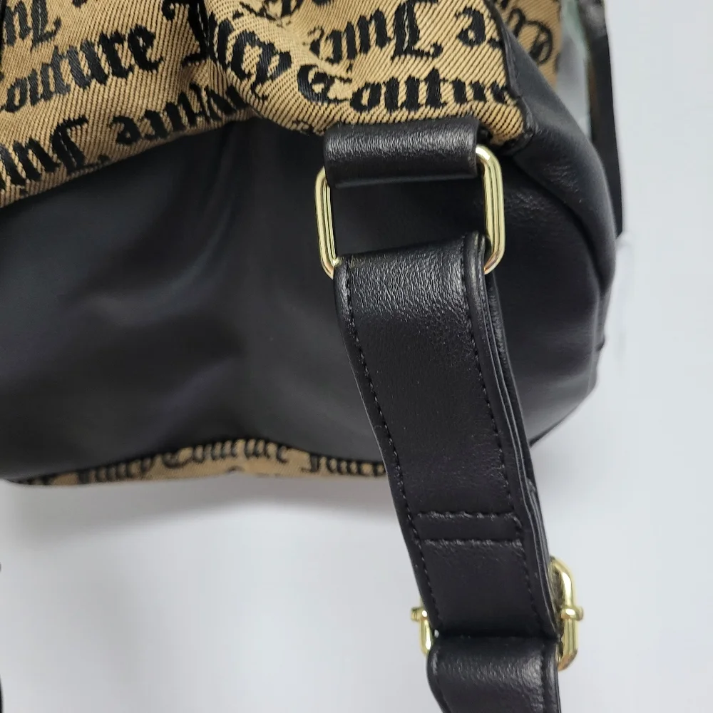 Juicy Couture Backpack Bag‎ Logo Black Brown Pop Out